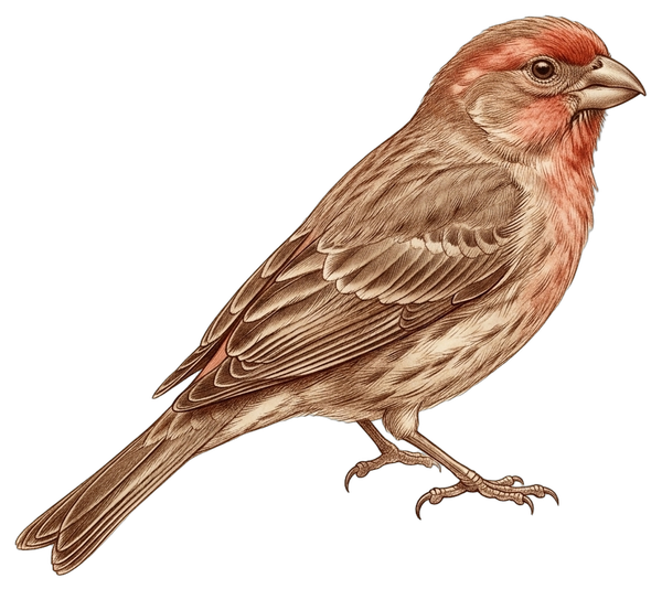 Watercolor illustration of a House Finch