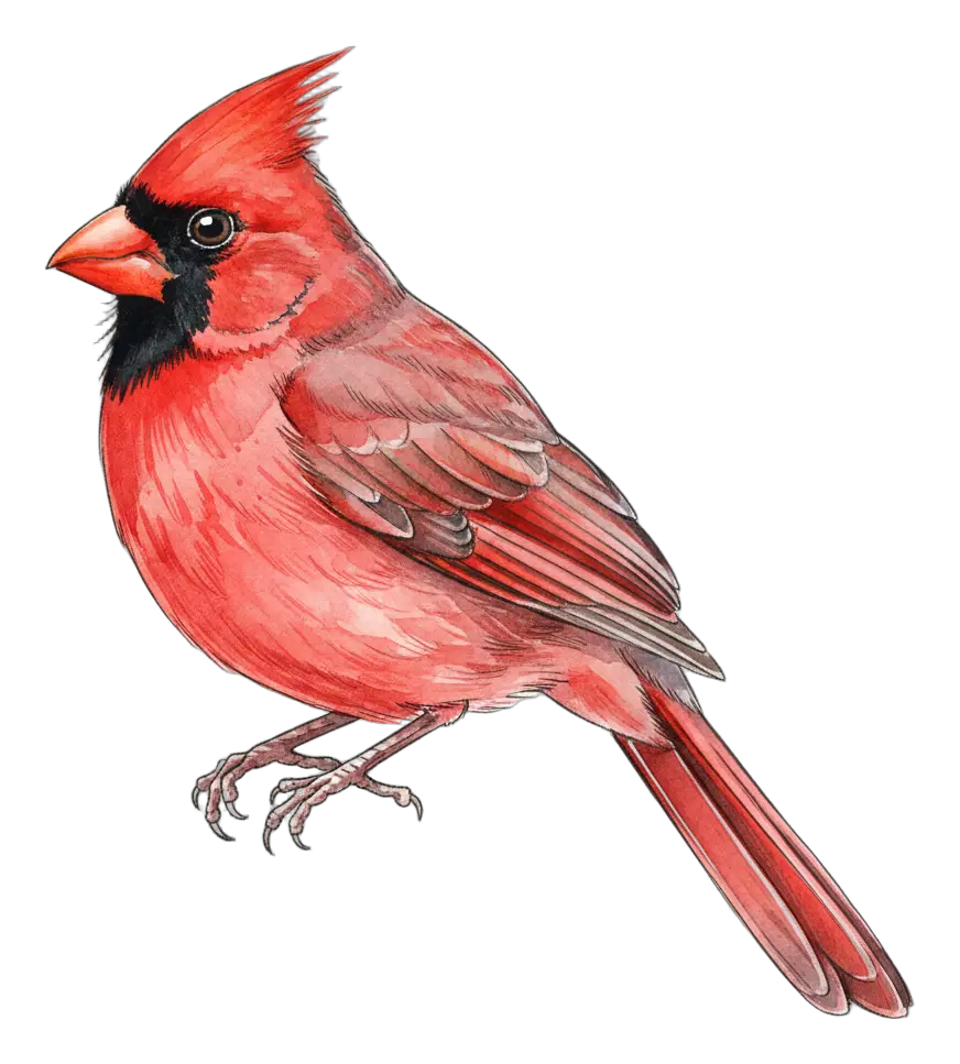 Northern Cardinal illustration from Birds Heard